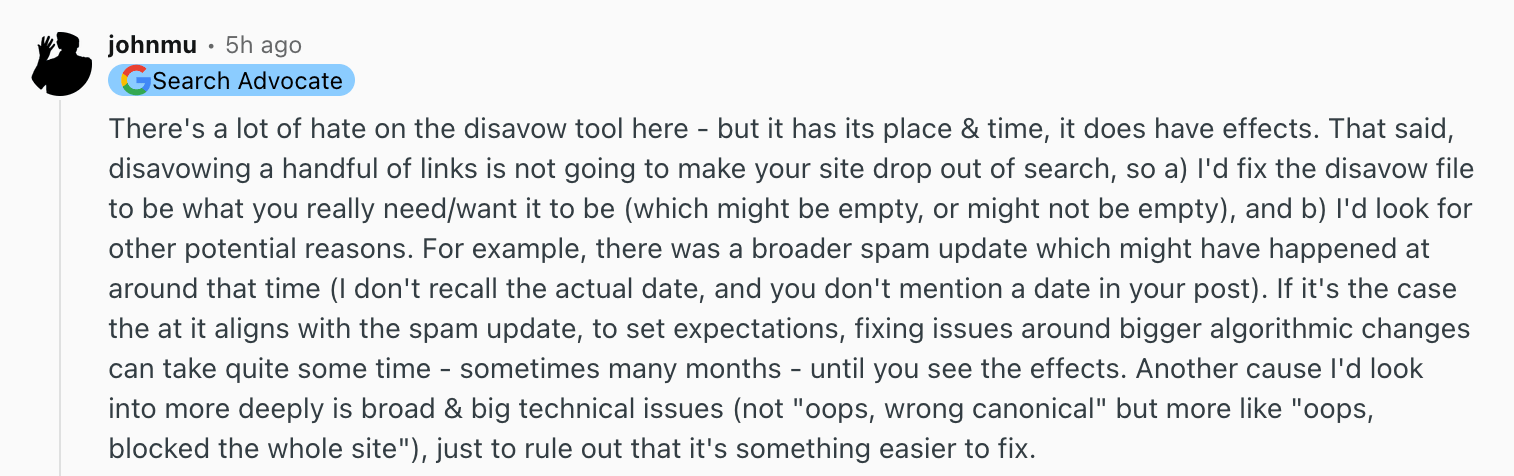 Reddit John Disavow