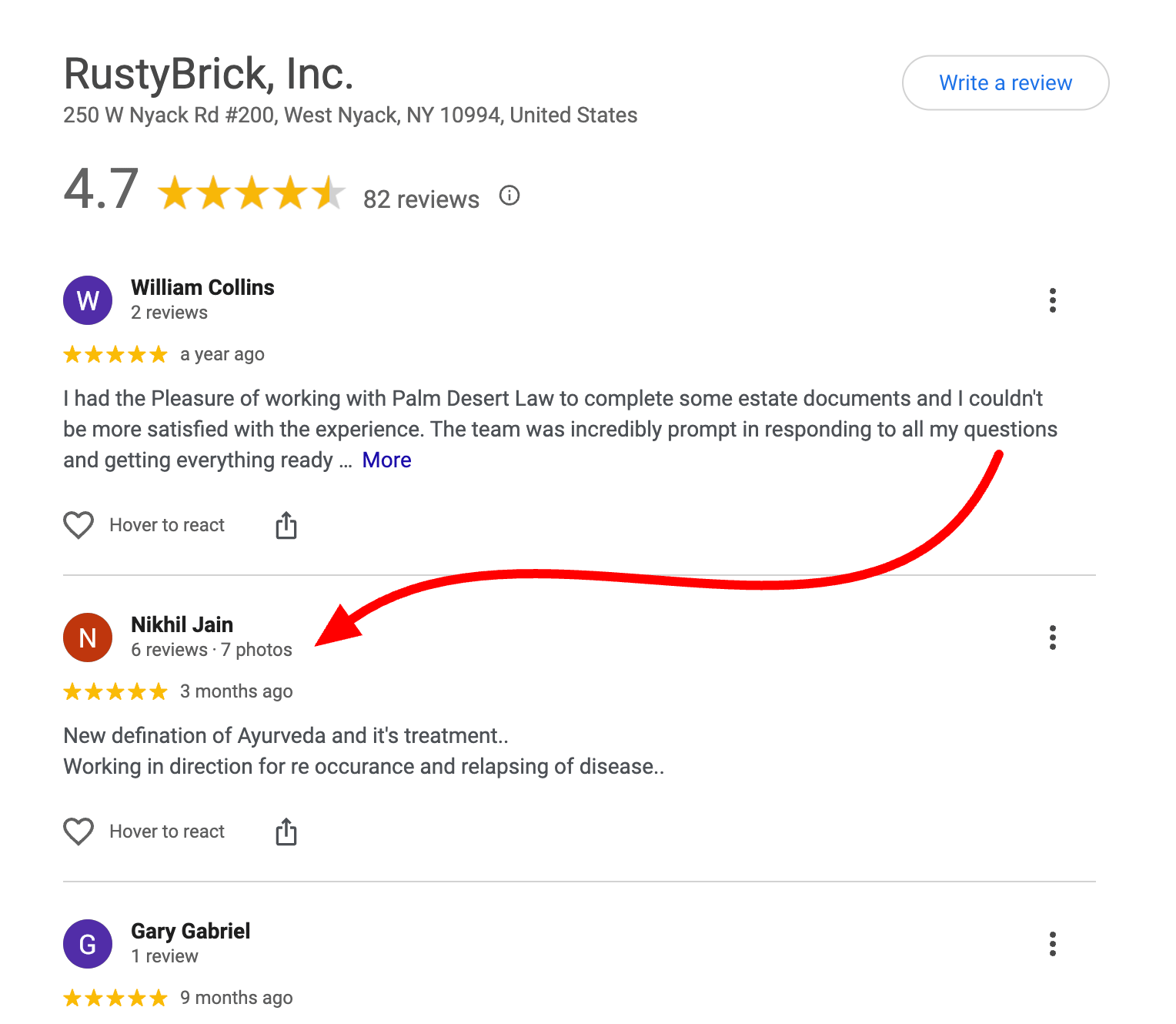 Review Reply Missing