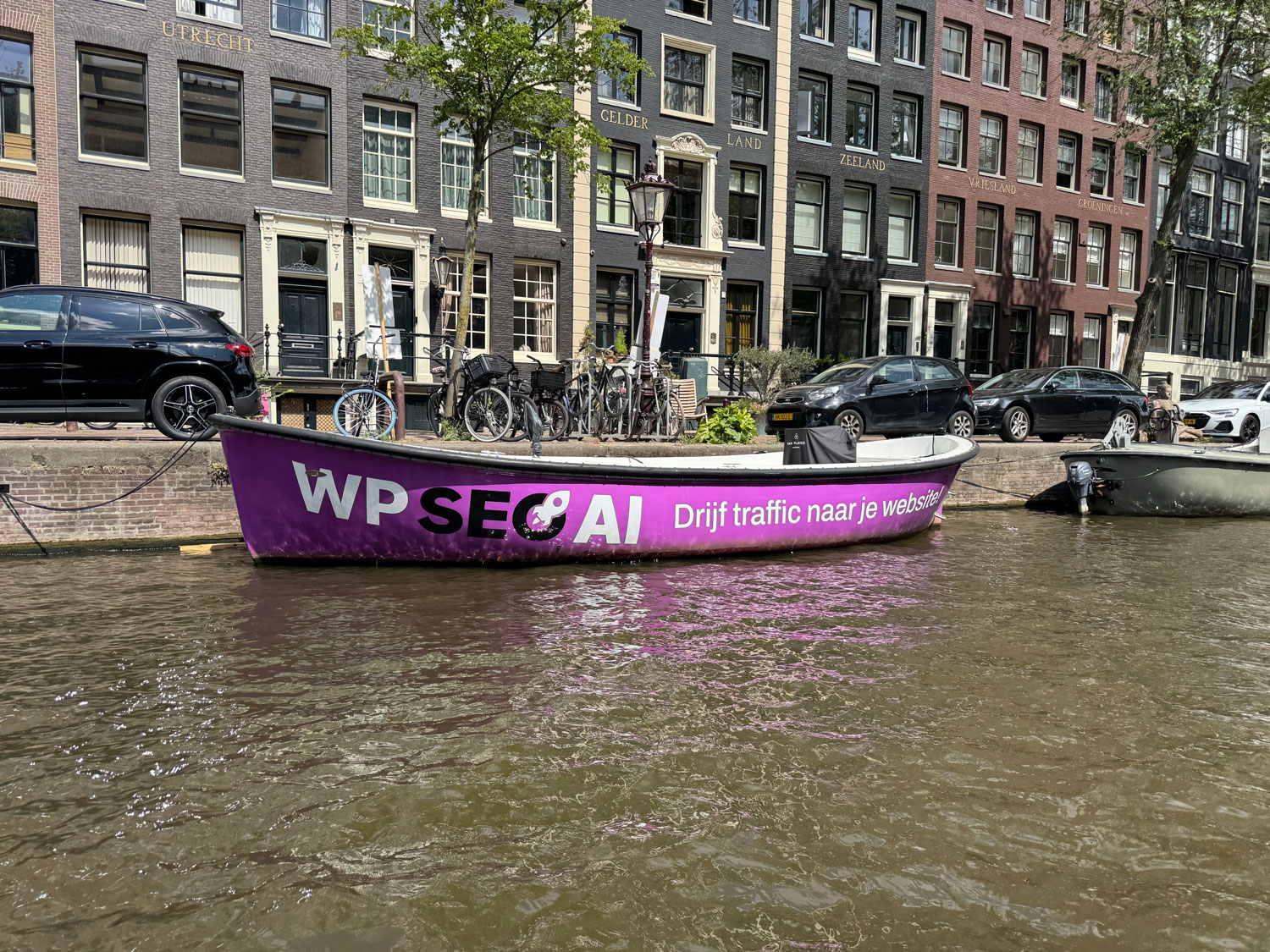 A Purple SEO AI Row Boat
