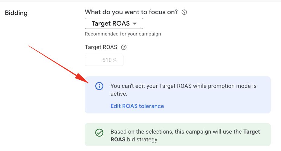 Target Roas Edit Block